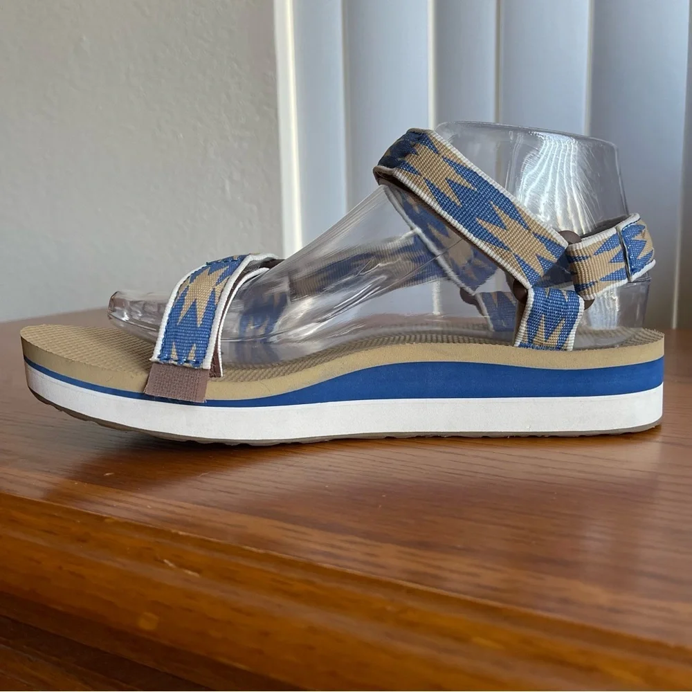 Teva Midform Universal Halcon Blue/Tan Sandal Size 8 - Picture 3 of 16